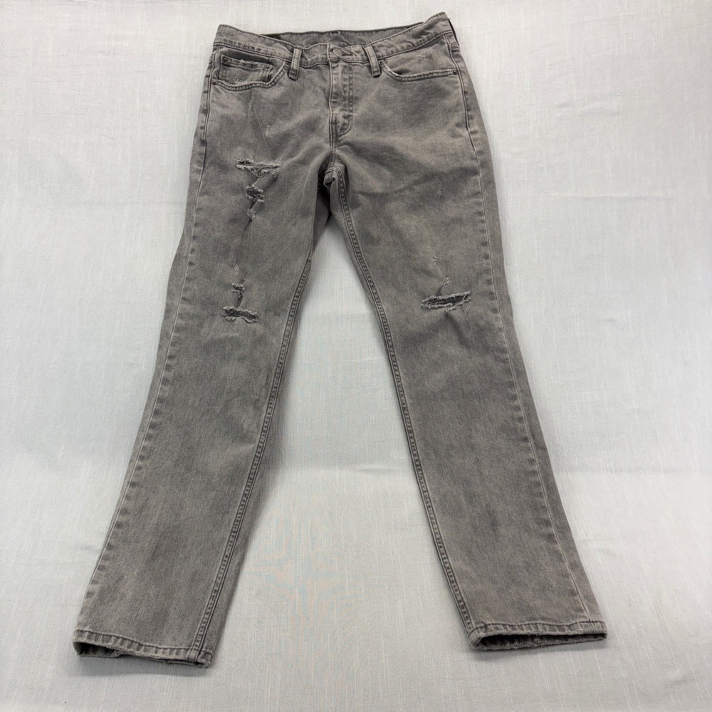 Levi's Jeans Mens 32x32 511 Slim Fit Goodlands Grey Distressed Ripped Denim